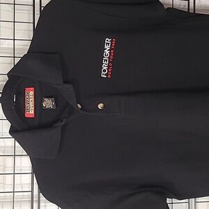 NEW. FOREIGNER World Tour 2002 Black Polo shirt. NWOT